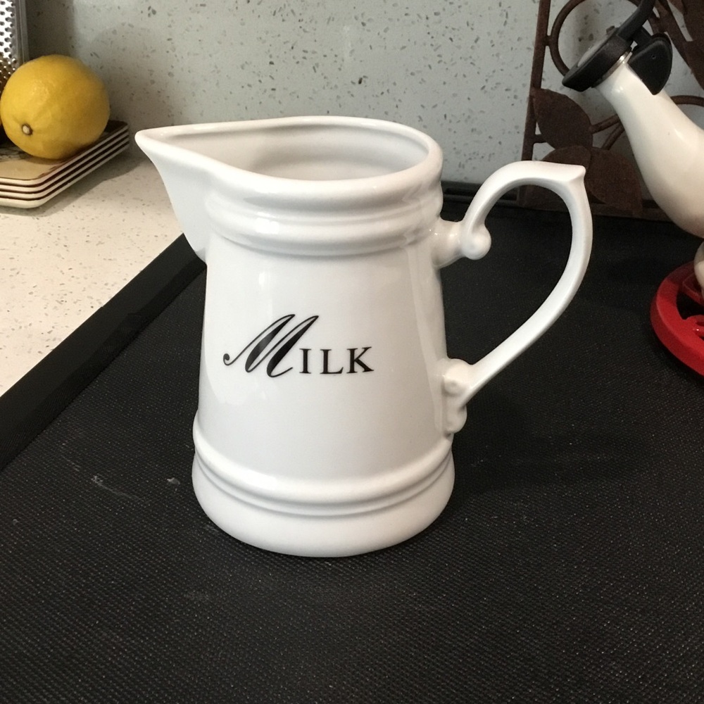 VTG White Ceramic Milk Pitcher - German Pitcher by Gilitzer